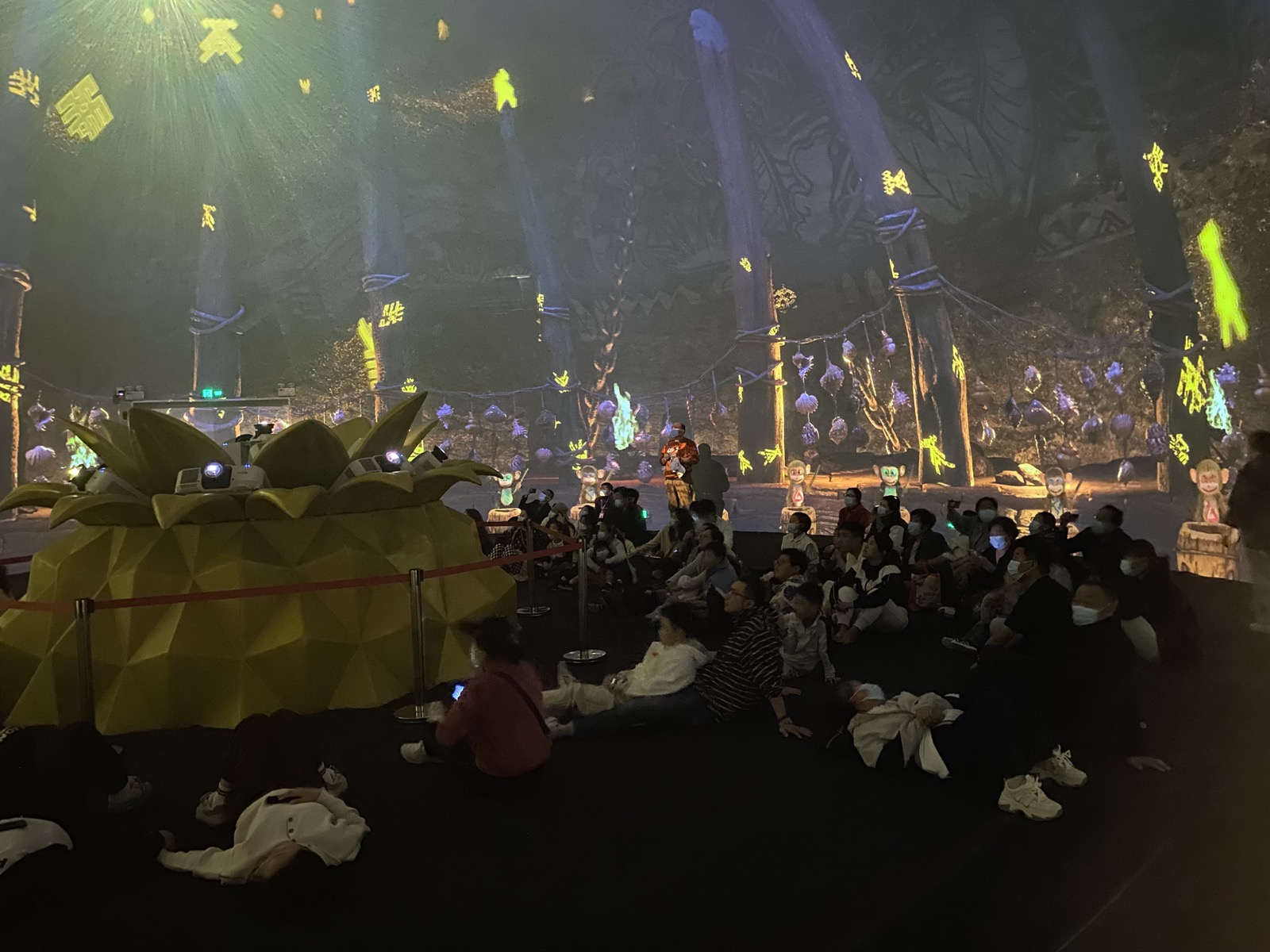 Monkey Island Legend dome projection with seated visitors